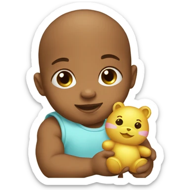 Cute baby with toy sticker