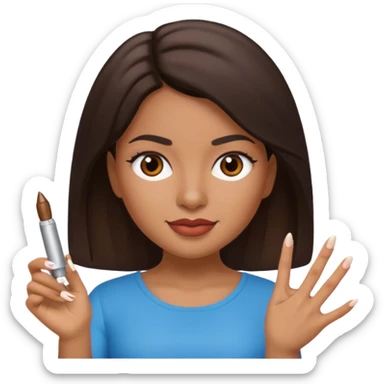 latina girl memoji with nail sticker