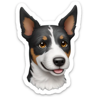 Black and whiteterrier cattle dog sticker