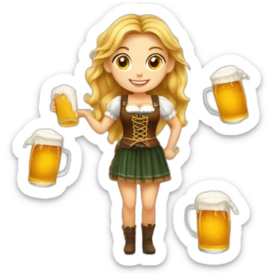Octoberfest girl with beer sticker