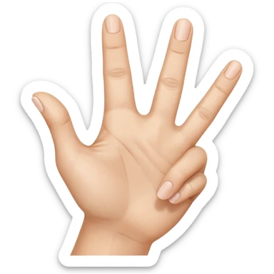 A hand resembling 👆, with the hand entering the frame from the bottom right and pointing diagonally up and left, with the thumb and index finger open and the back of the hand facing the camera. sticker