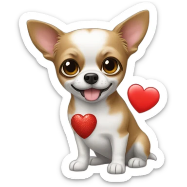 yorkshire+heart+chihuaua sticker