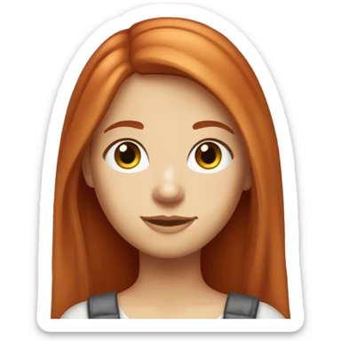 create a very beautiful red-haired girl with long straight hair with swampy eyes, freckles, a thin face and plump lips sticker