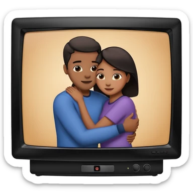  naked guy and a naked girl having sex on tv sticker