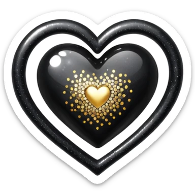 black sparkling heart spinning sticker