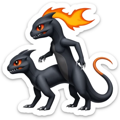 Shiny Duskull-Salandit-Umbreon-Charmeleon-Fakémon-hybrid-creature (full body)  sticker