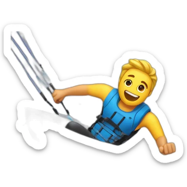 A guys doing kiteboarding in is bathtub  sticker