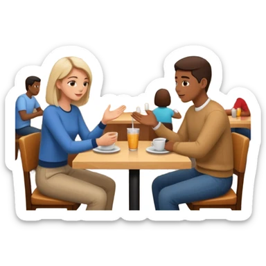 comversacion dentro de un restauant  dos persoans sticker
