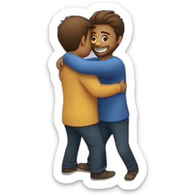 Male hug to another male  sticker