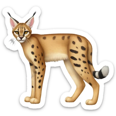 Striped and spotted Lynx-Caracal-Serval-hybrid full body sticker