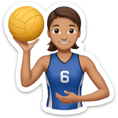 volleyball player, horseman, with volleyball ball sticker