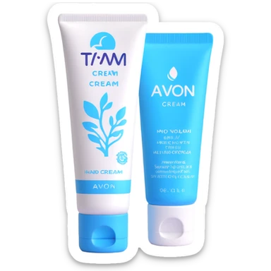 AVON hand cream tube with blue cap sticker