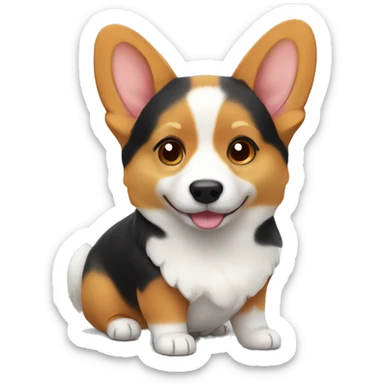 Tri color corgi  sticker
