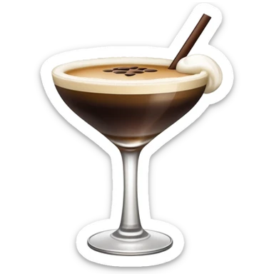 espresso martini with foam no straw sticker