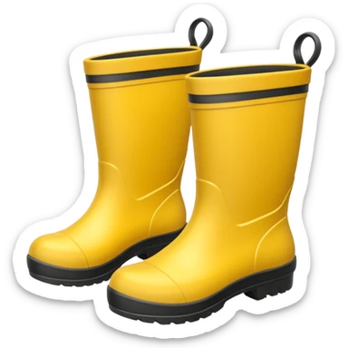 yellow waterproof boots sticker