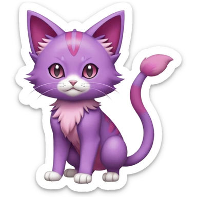 Purrloin-Skitty-Pokémon-Fakémon-hybrid-creature (full body) sticker