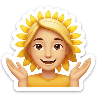 happy person with sunshine and positive vibes sticker