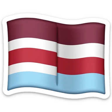 Austria flag with dark burgandy and light blue colour instead  sticker