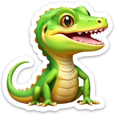 Cinematic Cute Yawning Gecko Portrait Emoji, Head tilted slightly with a dramatic, wide-open yawn, showcasing a compact, smooth-scaled body with slightly drooping eyelids and a relaxed, open-mouthed expression, Simplified yet irresistibly adorable features, highly detailed, glowing with a soft, cozy ambient glow, high shine, relaxed yet expressive, stylized with a hint of whimsical charm, soft glowing outline, capturing the essence of a drowsy yet affectionate gecko that appears ready to stretch out for a nap! sticker