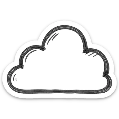 hand drawn outlined icon of a cloud, no fill sticker