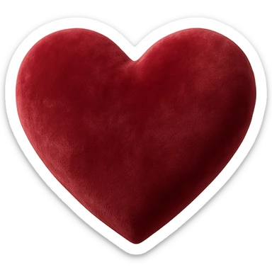 heart with a soft velvet pillow texture sticker