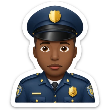 Short black male cop big lips  sticker