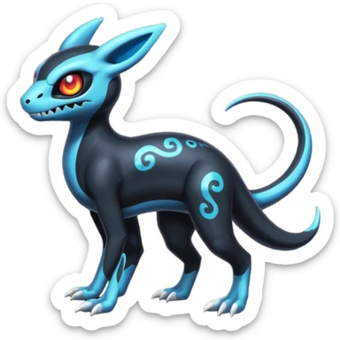 Shiny Duskull-Salandit-Umbreon-Fakémon-hybrid-creature (full body)  sticker