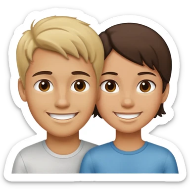 height difference tall dirty blonde boy and short brunette girl sticker