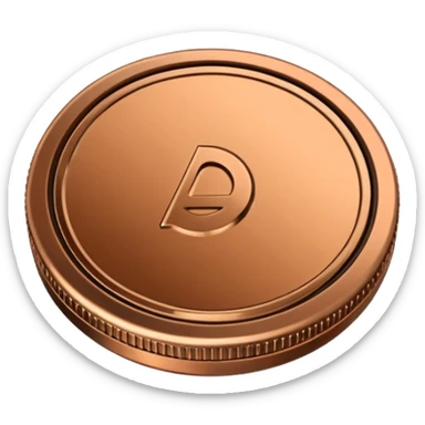 coin placed on its side at a 45-degree angle sticker