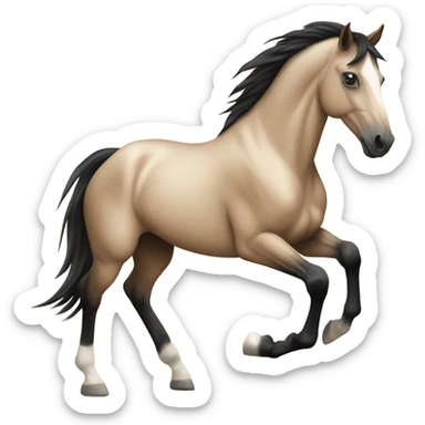 Tan horse with black stripe down its mane sticker