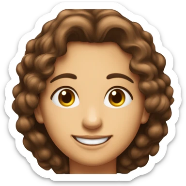 Une charmante dame avec des cheveux bruns legerement boucles, un beau sourire sticker