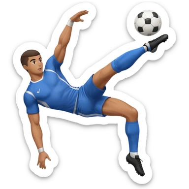 a man kicking a soccer ball, over-head scissors kick sticker