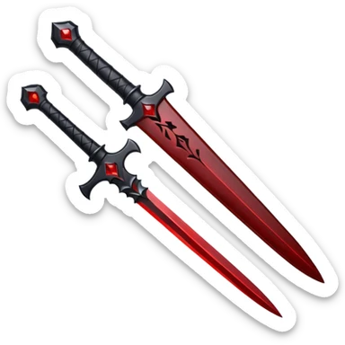 iOS emoji, dark fantasy dagger, obsidian blade, runes, blood drop, clean render, minimalism sticker