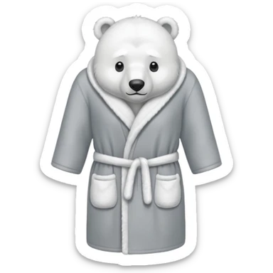 grey shower robe with polar bears sticker