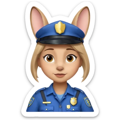 judy hopps with police suit from zootopia, pixar sticker
