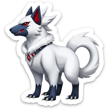 Cool Edgy Nargacuga-Absol-Zangoose-Quilava with a collar on, full body sticker