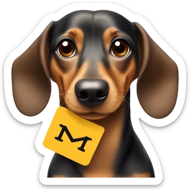Weiner dog holding up delta gamma sign sticker