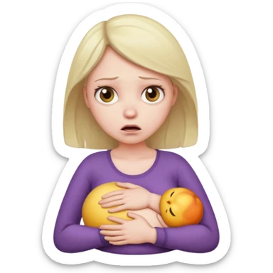 mulher com dor na barriga sticker