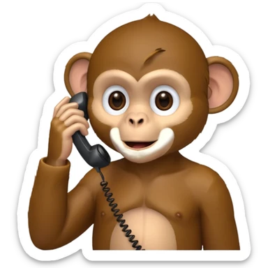 Monkey on a phone call sticker