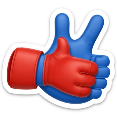 #1 glove thumbs up football fanin blue (#00A3E0) and red (#F9423A)  sticker
