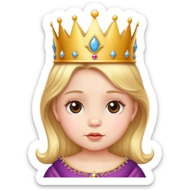 baby girl with crown  sticker