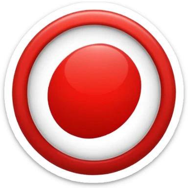 A black circle surrounded by a white circle surrounded by a red circle there should only be 3 rings sticker