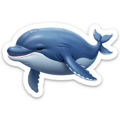 Meme-Worthy Cute Sleeping Humpback Whale Portrait Emoji, Head resting peacefully with a contented smile, showcasing an enormous blue-gray body with gently drifting pectoral fins and eyes softly closed in serene slumber, Simplified yet adorably endearing features, highly detailed, glowing with a soft, drowsy deep-sea light, high shine, relaxed and utterly lovable, stylized with an air of playful oceanic laziness, soft glowing outline, capturing the essence of a sleeping humpback whale that feels destined to become the next viral icon of adorable marine rest! sticker