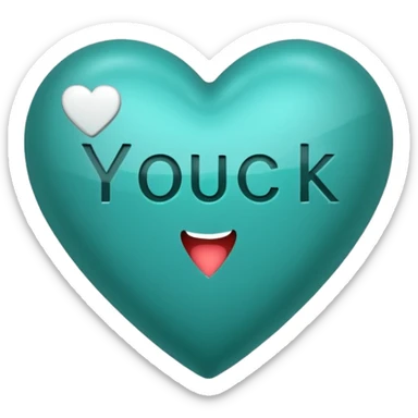 Teal heart with You Rock in italics and exclamation point wording sticker