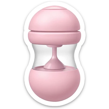 White and light pink baby shaker rattle toy with nothing on it sticker