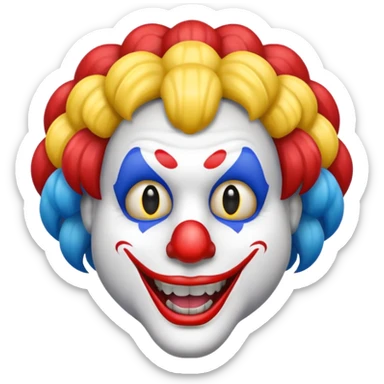 Snake wearing a clown wig sticker