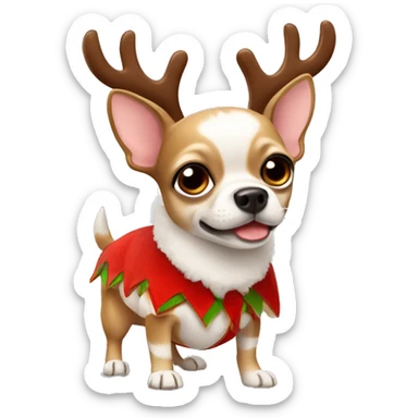   Chihuahua wearing a reindeer costume ￼ sticker