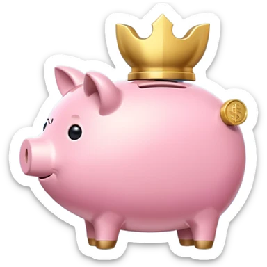 A clean and simple emoji-style icon: A stylized piggy bank with a coin dropping into it from above. Next to or slightly behind the piggy bank, a small shield symbolizing security and protection. Minimal details, rounded shapes, bright flat colors, consistent with standard emoji design. sticker