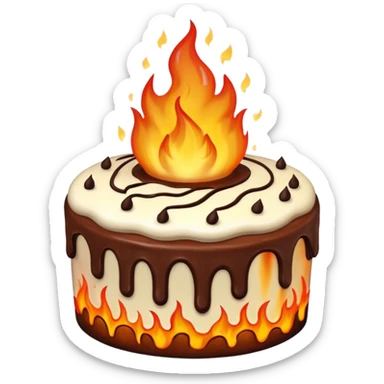 CAKE on fire sticker