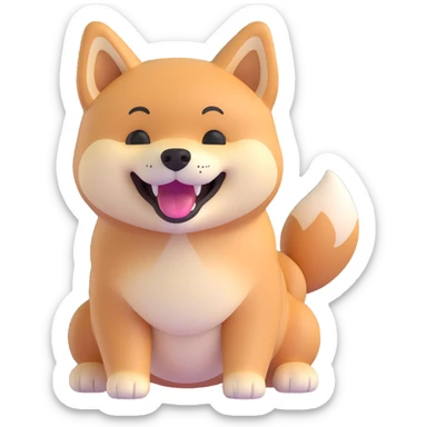 shiba inu, laughing sticker